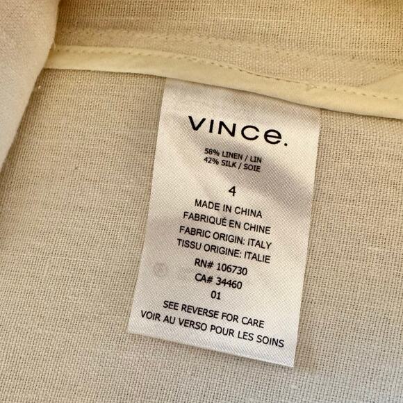 Vince Three Button Down Linen Silk Blend Single Breasted Blazer 4 NWT - Picture 7 of 12